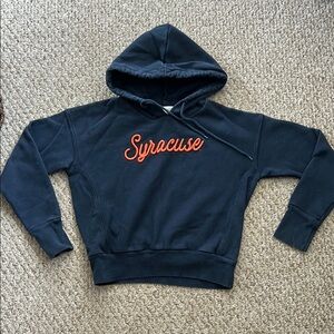 Women’s cropped Champion Navy Blue Syracuse Hoodie